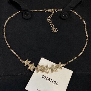 ✨ Authentic CHANEL Gold Crystal Starry CC Necklace ✨